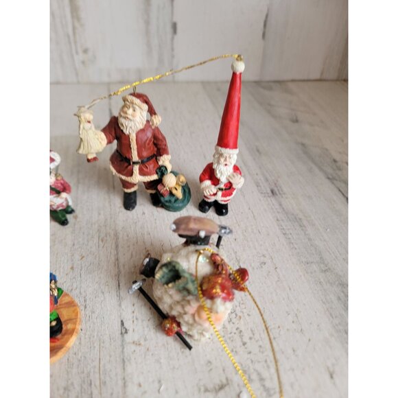 Santa Claus ski elf ornament Xmas‎ set tall hat unique figure - Picture 5 of 6